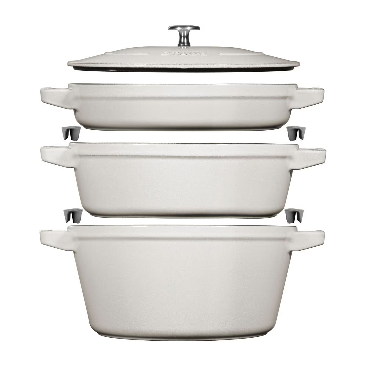 STAUB Stackable 3 Piece Pot Set in 3 Colours