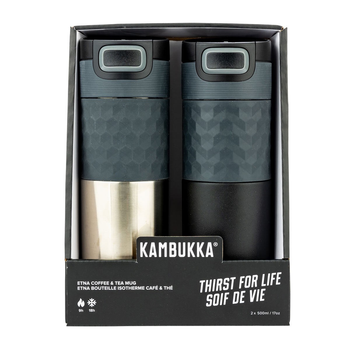 Buy now from NonynanaEssential  Kambukka 500Ml Travel Mug, 2 Pack in 2 Colours Kambukka