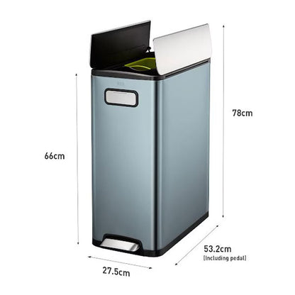 EKO Ecofly 20+20L Stainless Steel Kitchen Bin in Titanium Blue - Nonynana