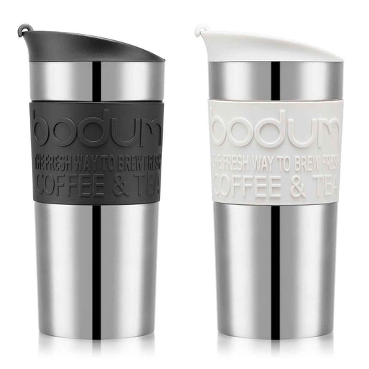 Bodum Stainless Steel Travel Mug (0.35L), 2 Pack in Two Colour Combinations - Nonynana