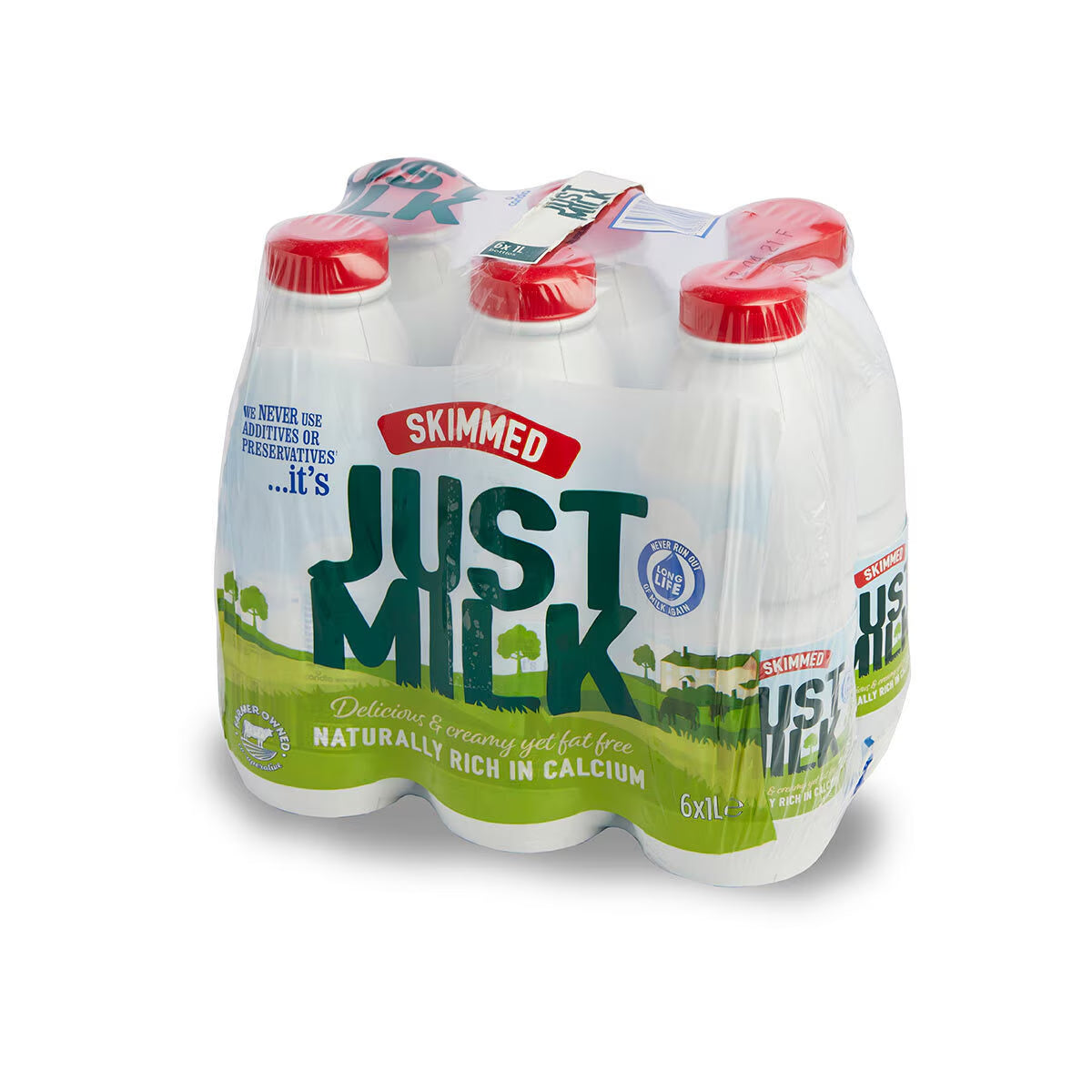 Candia Just Milk UHT Skimmed Milk, 6 X 1L - Nonynana