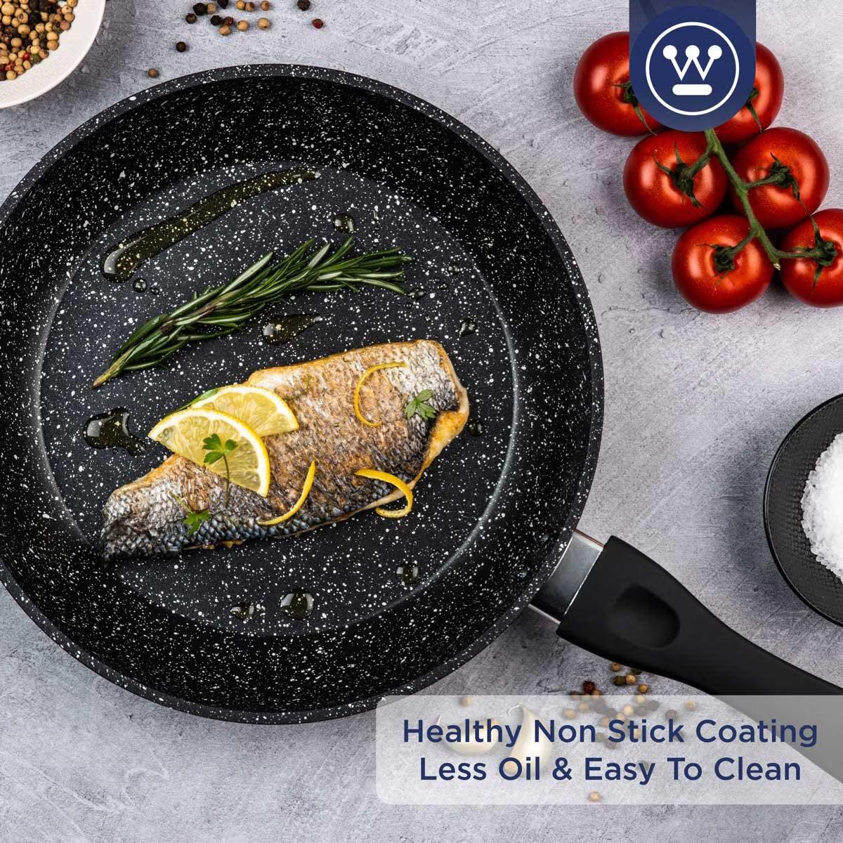 Buy now from NonynanaEssential  Westinghouse Non-Stick Frying Pan Set with Lids, 4 Piece Westinghouse