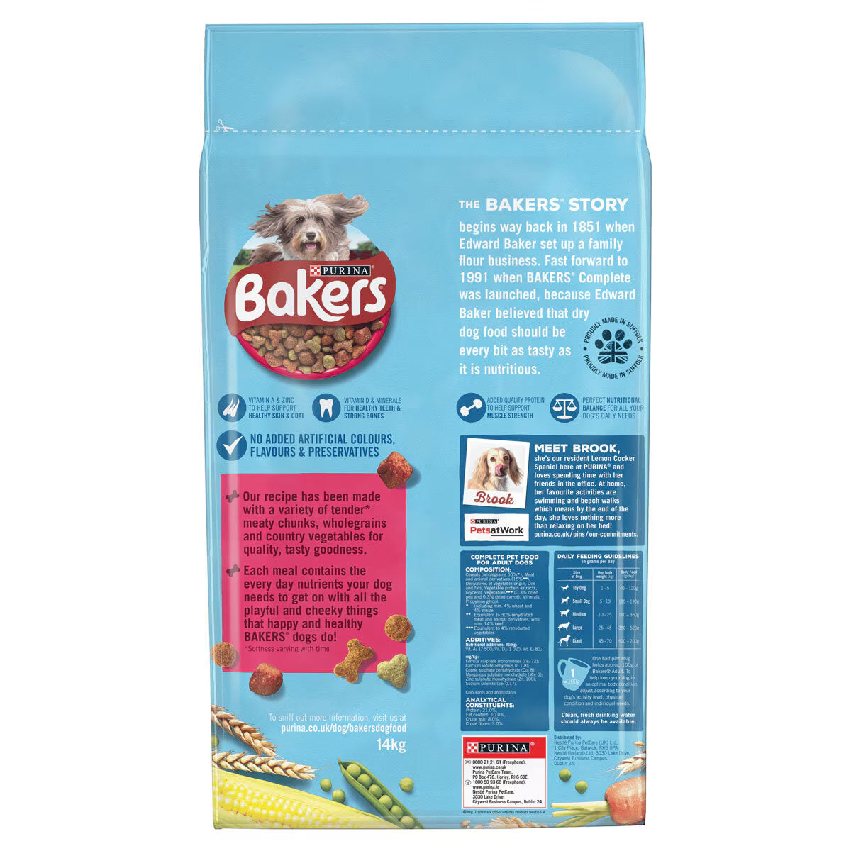 Bakers Adult Dry Dog Food Beef and Vegetables, 14Kg - Nonynana