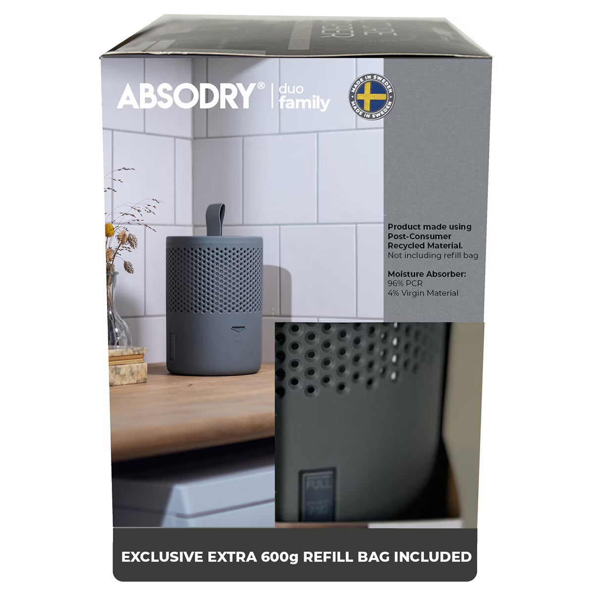 Absodry Moisture Absorber with 2 Refills – Stylish Dehumidifier for Home & Office - Nonynana