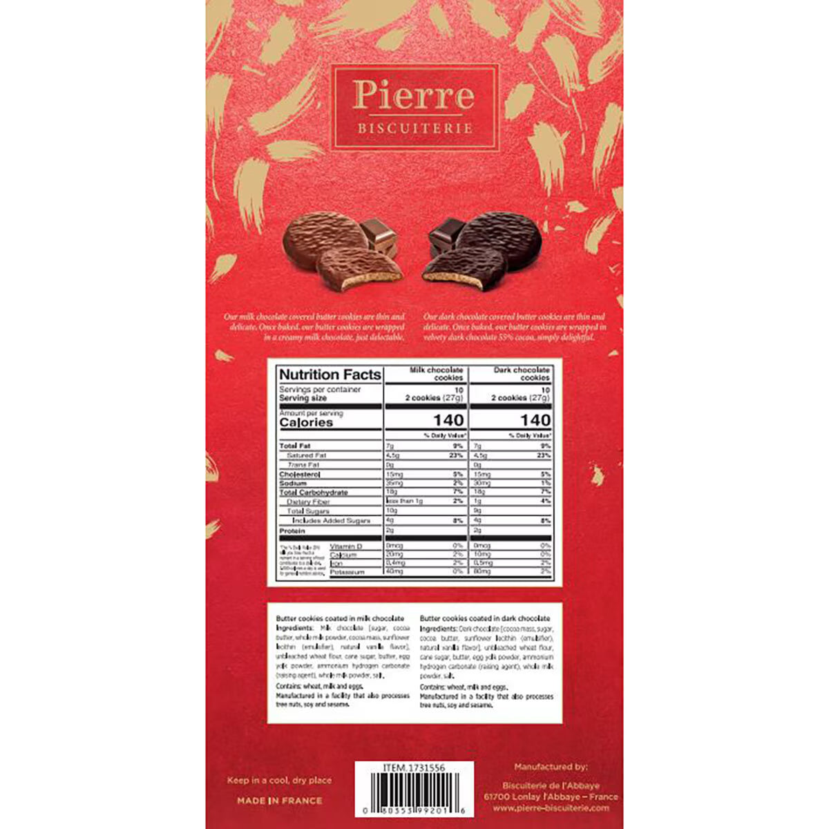 Pierre Biscuiterie French Butter Cookies Holiday Assortment, 540G - Nonynana