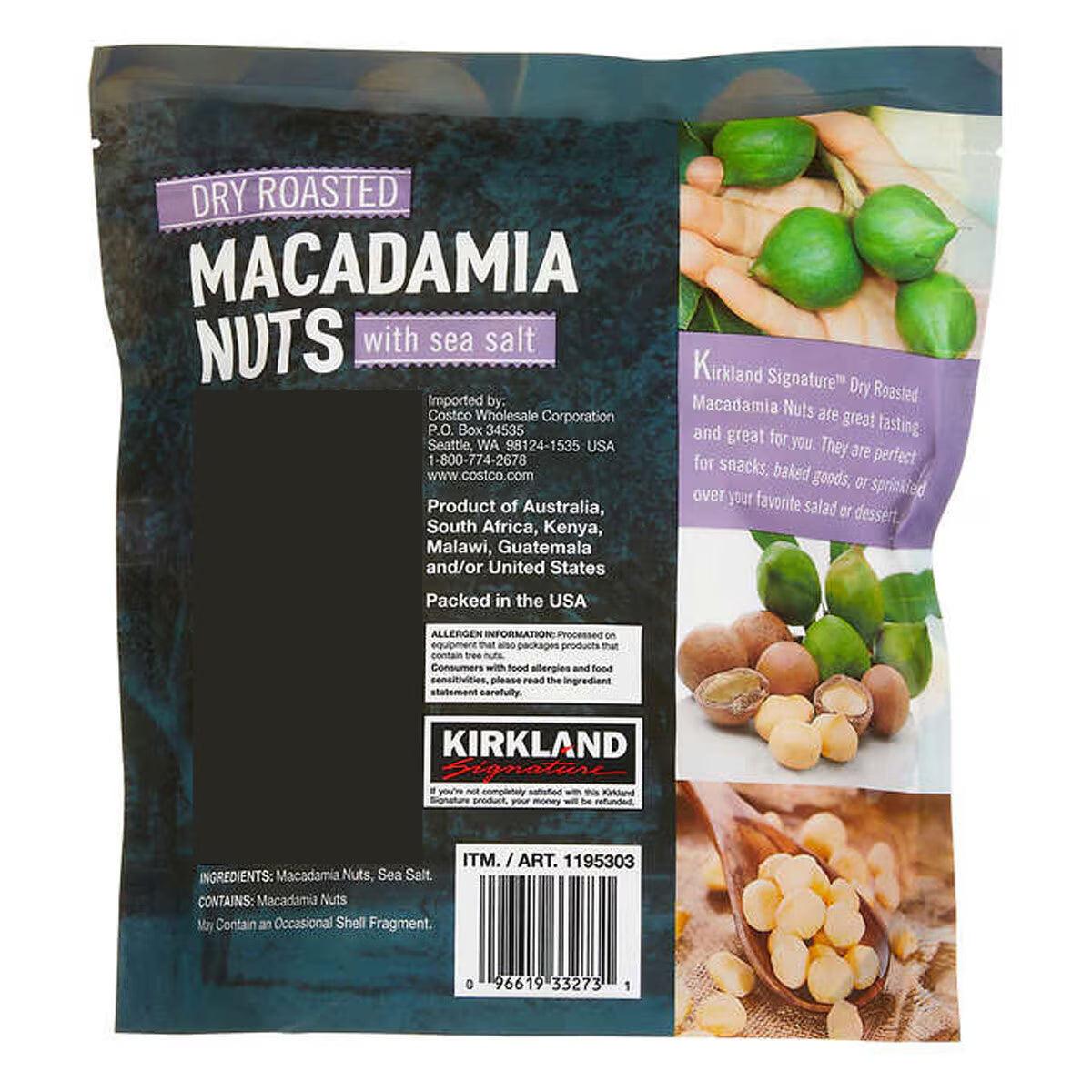 Buy now from NonynanaEssential  Kirkland Signature Dry Roasted Macadamia Nuts with Sea Salt, 680G Kirkland Signature