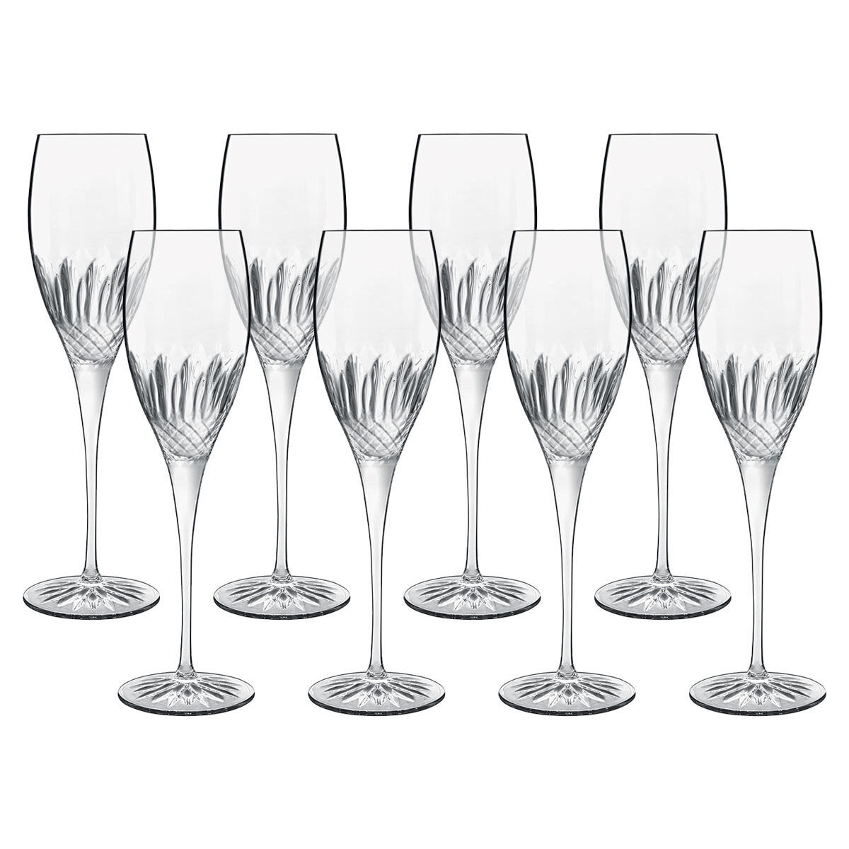 Buy now from NonynanaEssential  Luigi Bormioli Diamante Crystal Flute Glasses, 220Ml, 8 Pack Luigi Bormioli