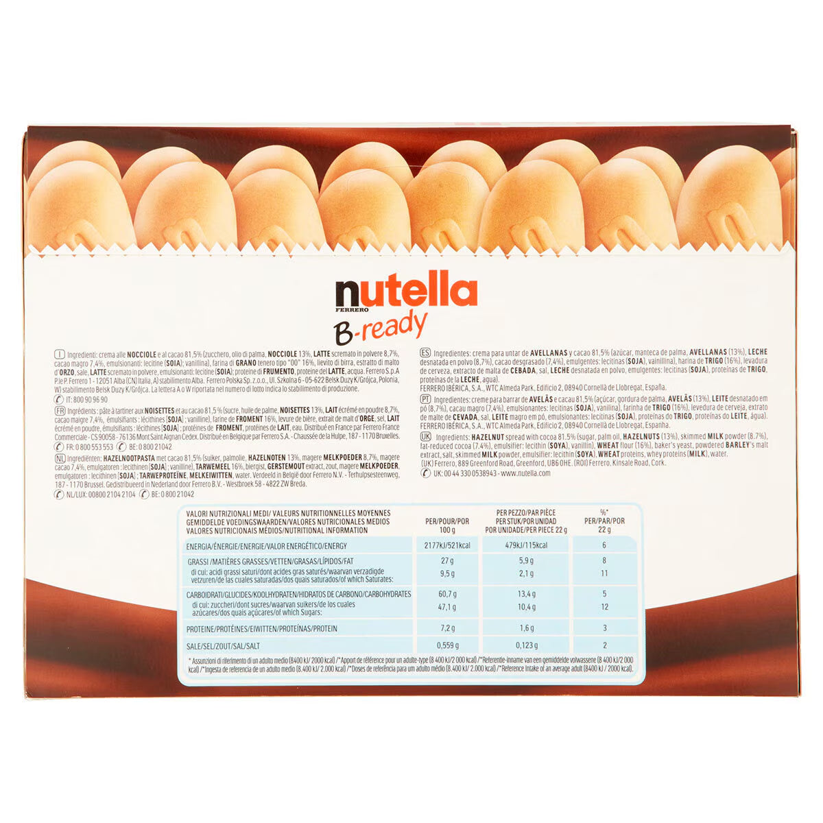 Nutella B-Ready, 15 X 22G - Nonynana