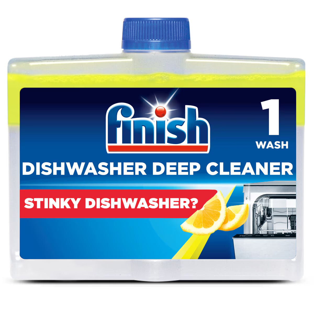 Finish Lemon Sparkle Dishwasher Cleaner, 4 X 250Ml - Nonynana