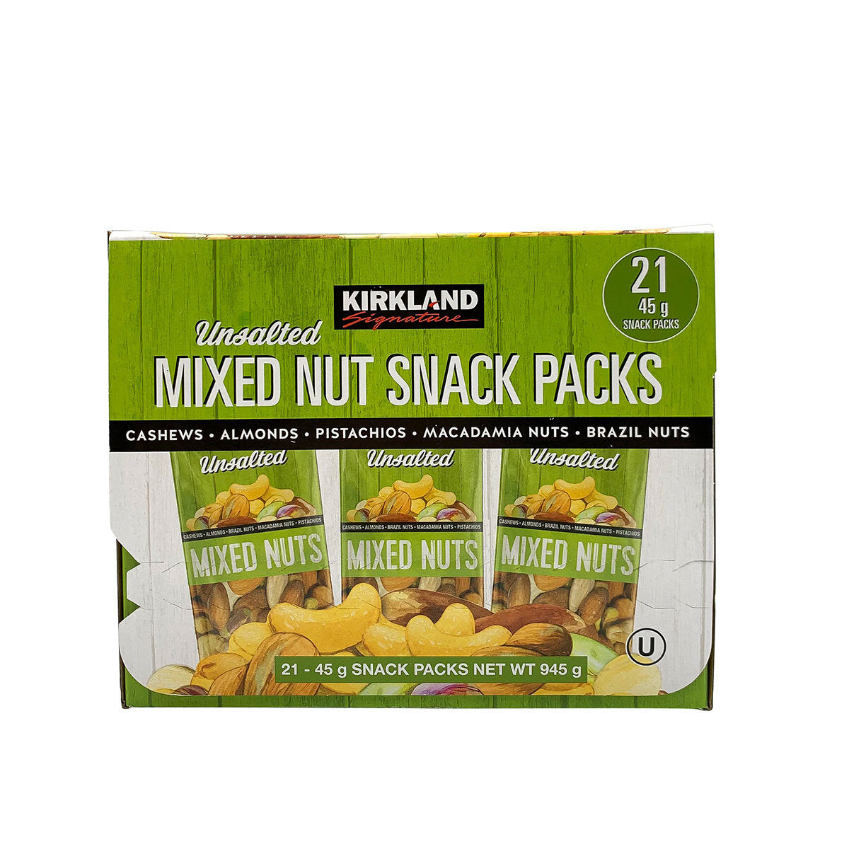 Buy now from NonynanaEssential  Kirkland Signature Unsalted Mixed Nut Snack Packs, 21 X 45G Kirkland Signature