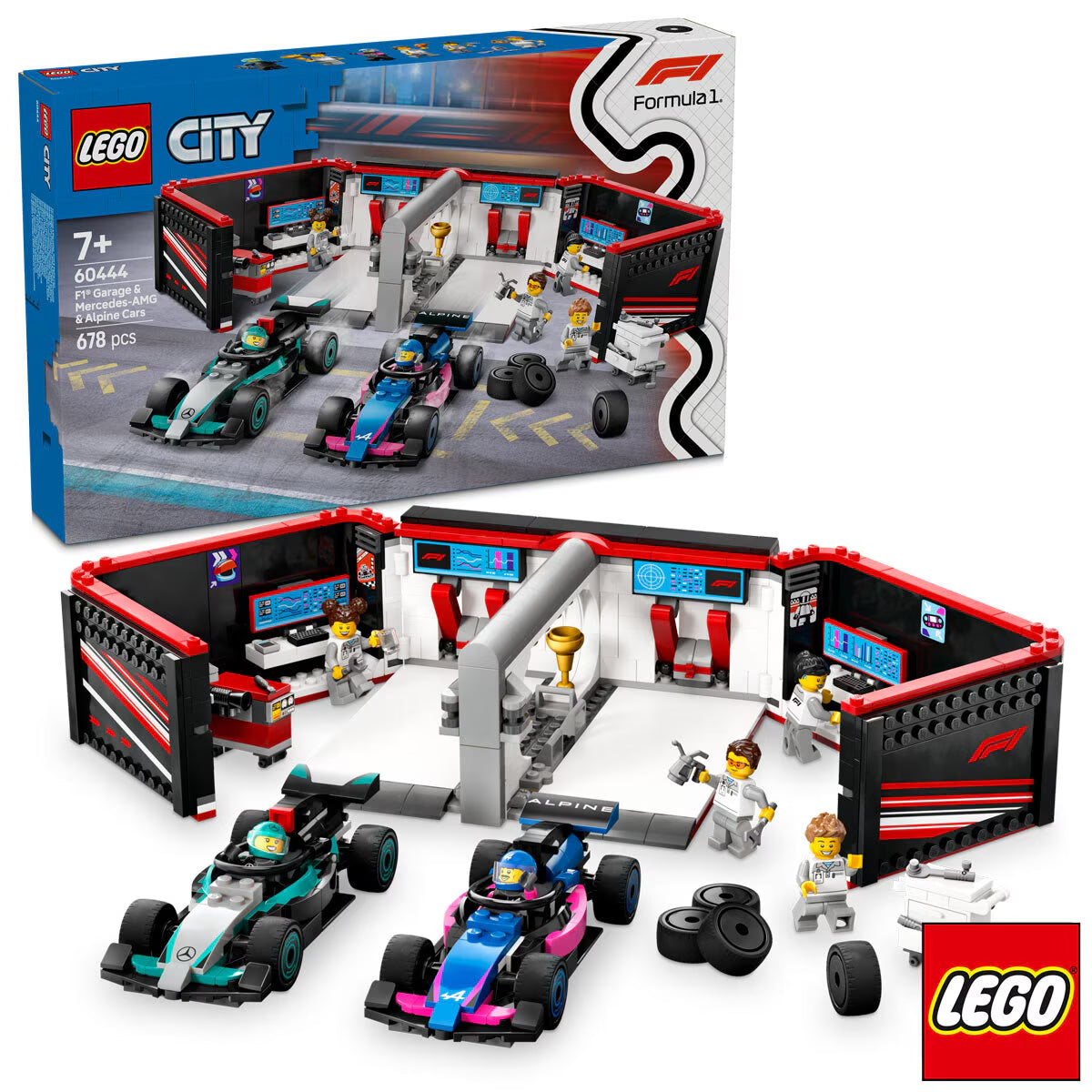 LEGO City F1® Garage & Mercedes-Amg & Alpine Cars - Model 60444 (7+ Years)