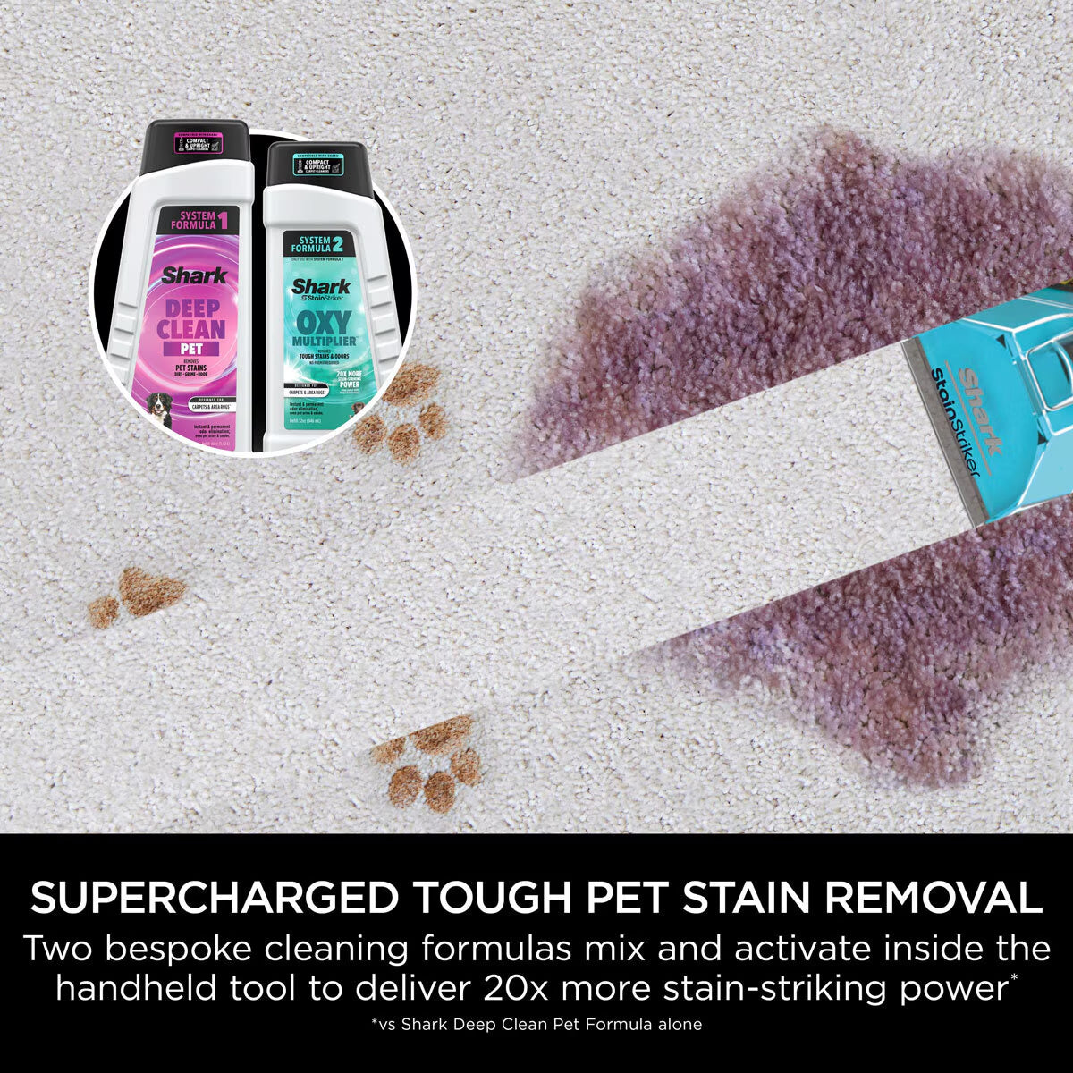 Shark Carpetxpert Hairpro Pet Deep Carpet Cleaner with Built-In Stainstriker, EX300UK