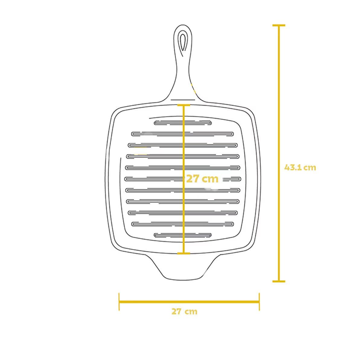 Buy now from NonynanaEssential  Tramontina Cast Iron Square Griddle Pan, 27Cm Tramontina