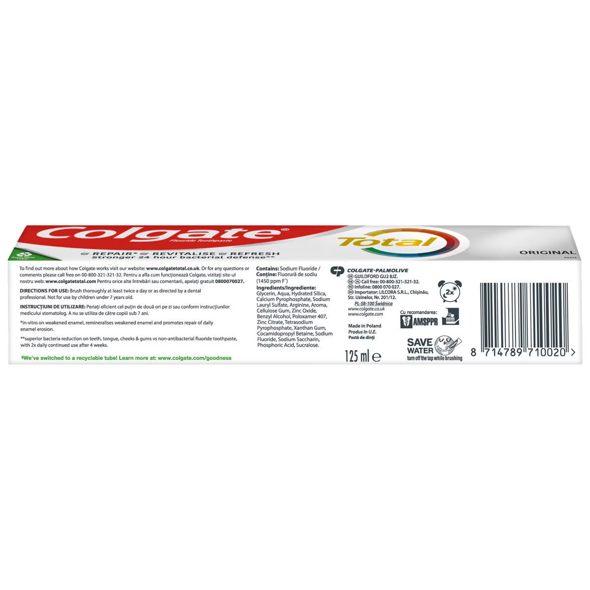 Buy now from NonynanaEssential  Colgate Toothpaste Total Original Care, 6 X 125Ml Costco