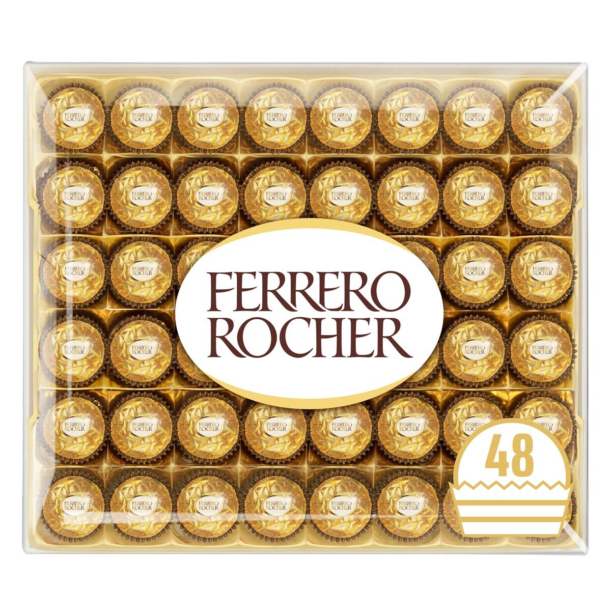 Buy now from NonynanaEssential  Ferrero Rocher 48 Piece Chocolate Gift Box, 600G Ferrero Rocher