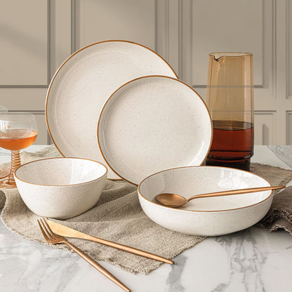 Over & Back Stoneware Dinnerware Set, 16 Piece in 2 Colours - Nonynana