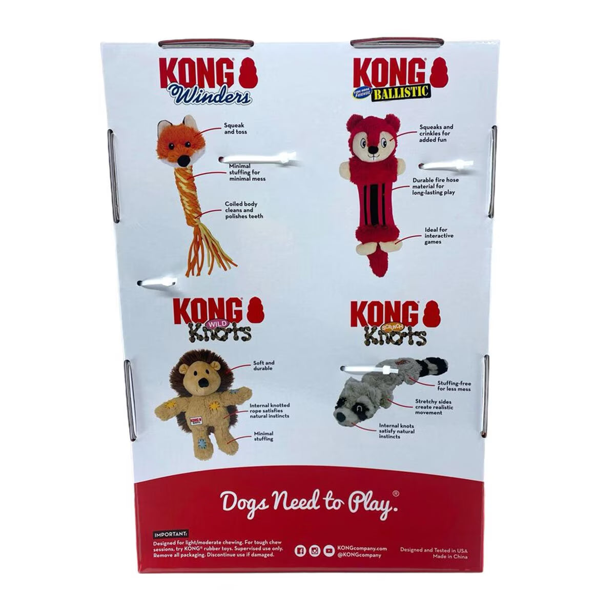 Kong Play Pack Dog Toys, 4 Pack - Nonynana