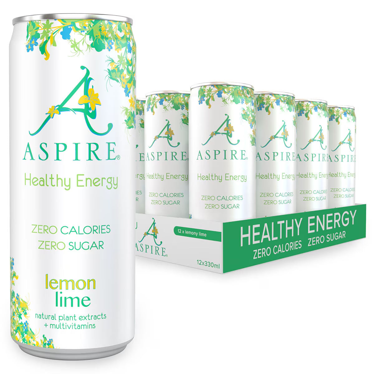 Buy now from NonynanaEssential  Aspire Lemon & Lime, 12 X 330Ml Aspire