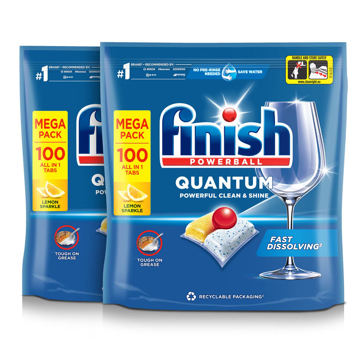 Finish Powerball Quantum Dishwasher Tablets, 2 X 100 Pack - Nonynana