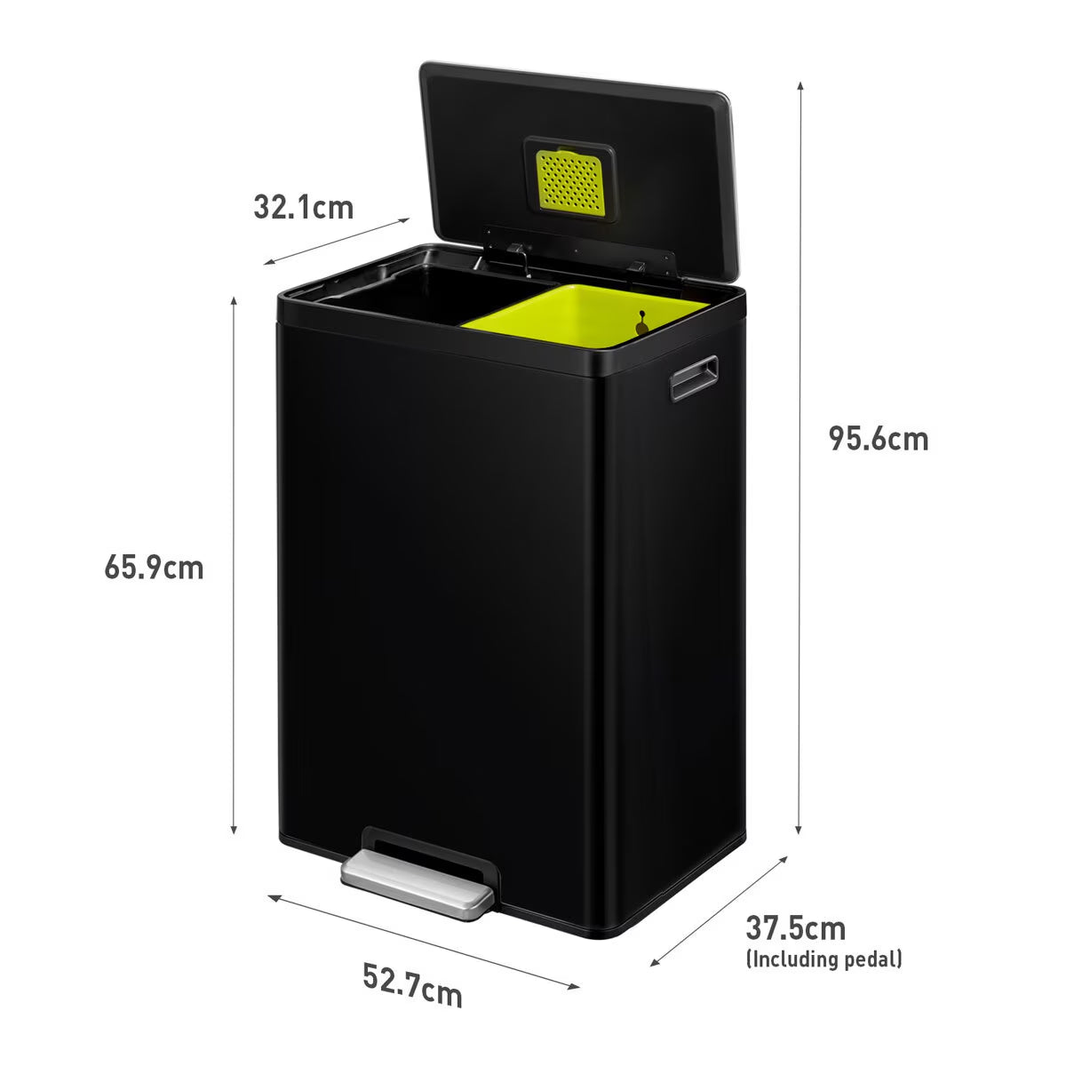 EKO Ecocasa II 60L Recycling Bin in Matte Black - Nonynana