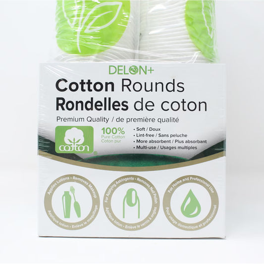 Delon+ Premium Cotton Rounds, 8 X 100 Pack - Nonynana