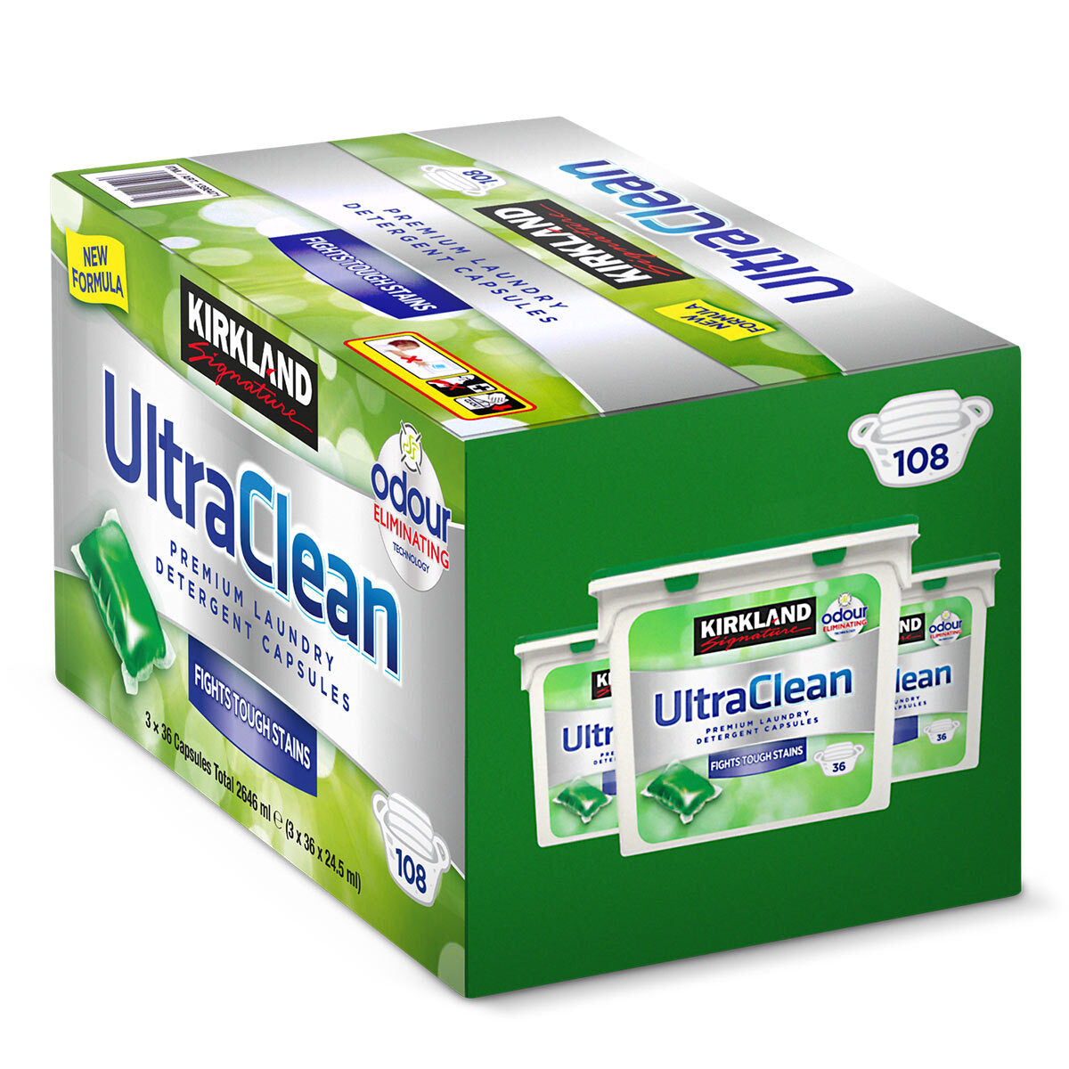 Buy now from NonynanaEssential  Kirkland Signature Ultra Clean Laundry Capsules, 3 X 36 Pack Kirkland Signature