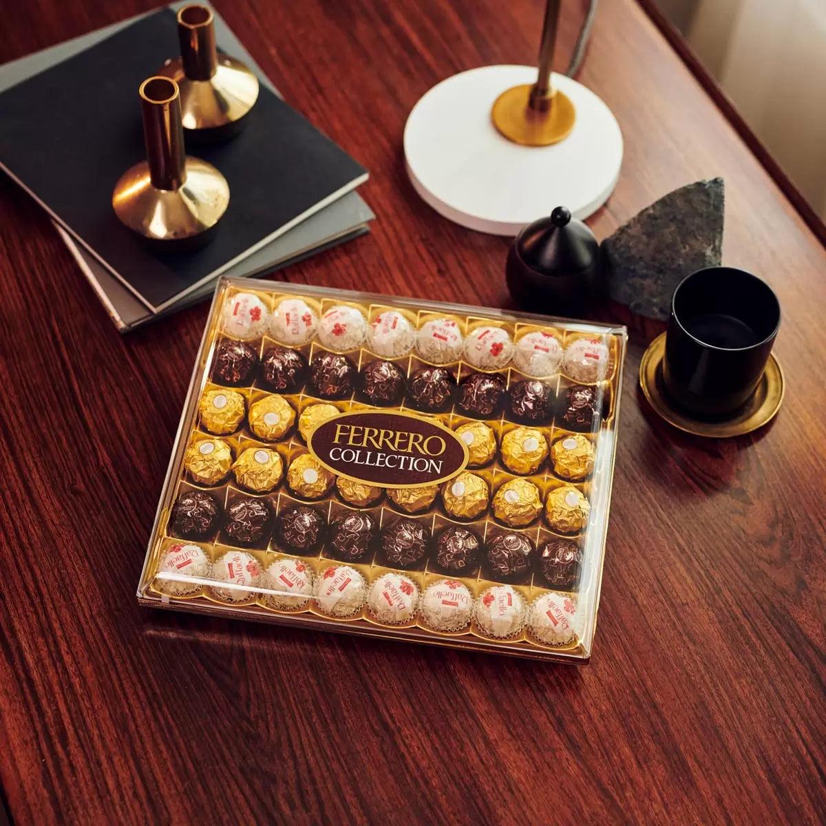 Buy now from NonynanaEssential  Ferrero Rocher 48 Piece Collection Chocolate Gift Box, 518G Ferrero Rocher