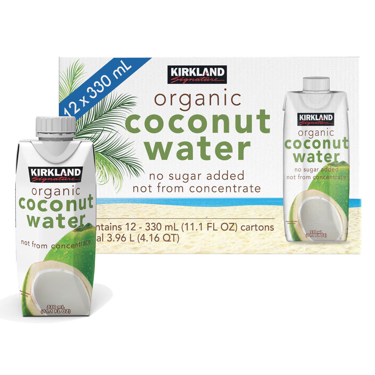 Kirkland Signature Organic Coconut Water NAS, 12 X 330Ml - Nonynana