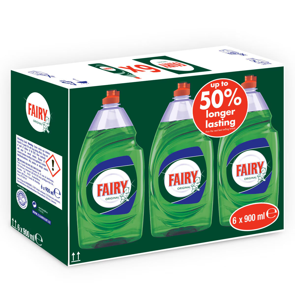 Fairy Original Washing up Liquid, 6 X 900Ml - Nonynana