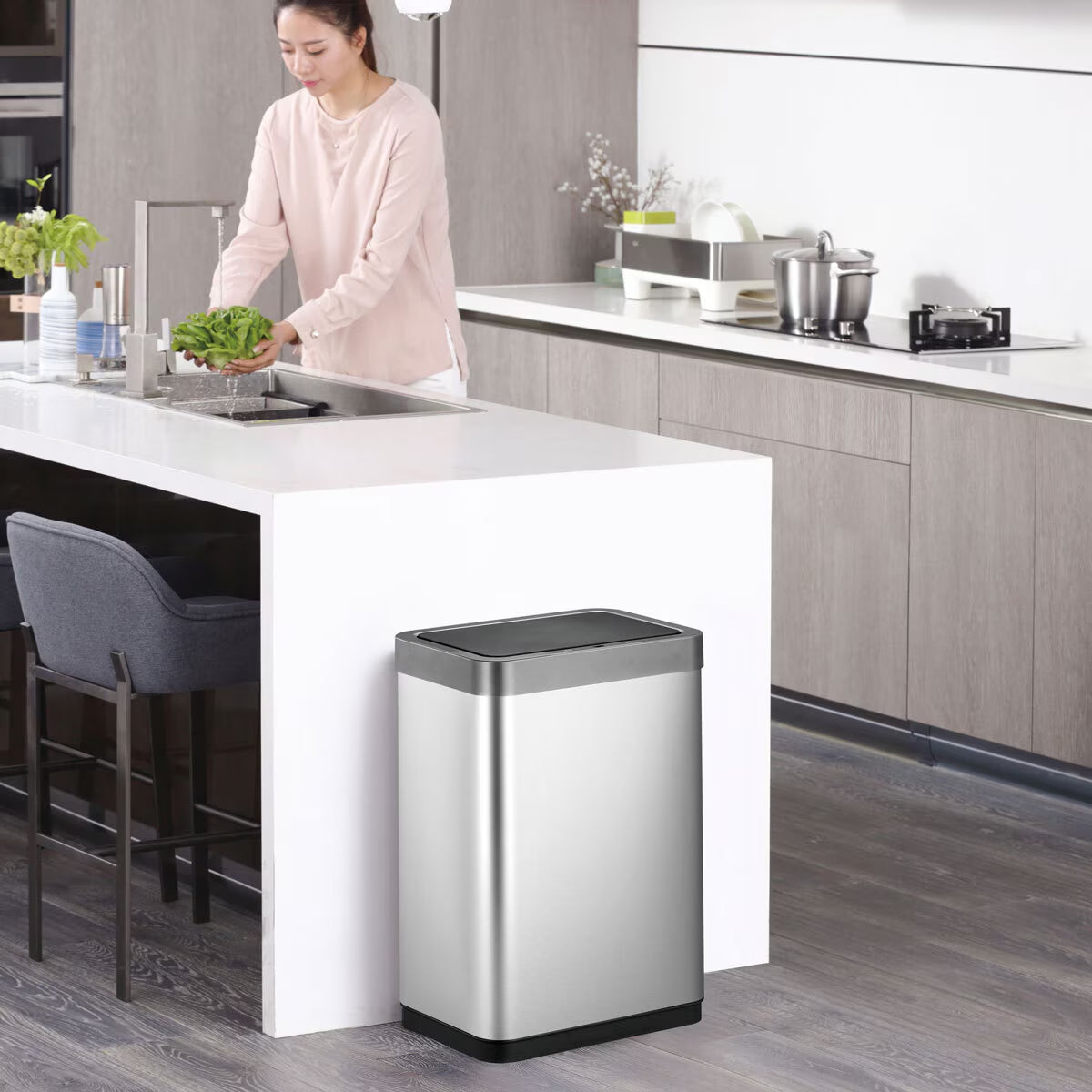 EKO Mirage X-Sensor 20+20L Stainless Steel Sensor Bin - Nonynana