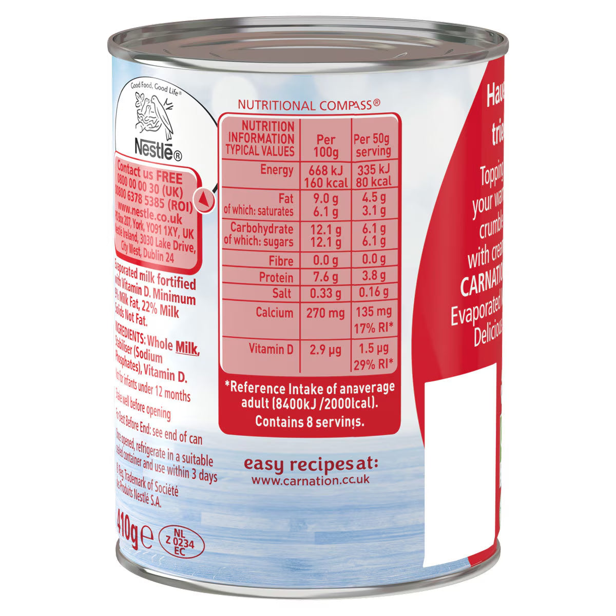 Carnation Evaporated Milk, 12 X 410G - Nonynana