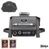 Buy now from NonynanaEssential  Ninja Woodfire Electric BBQ Grill, Air Fryer & Smoker with Cover and 2 X 900G Woodfire Pellets, OG701UKCO Ninja