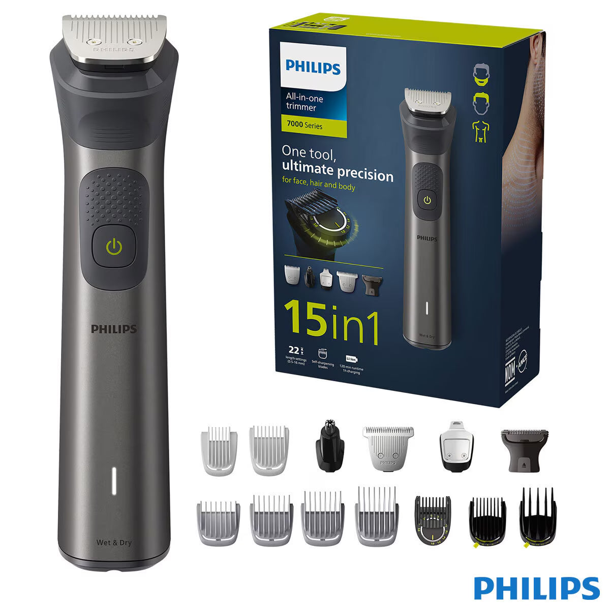 Philips Series 7000, 15-In-1 Multi Grooming Trimmer for Beard, Head and Body MG7940/15 - Nonynana