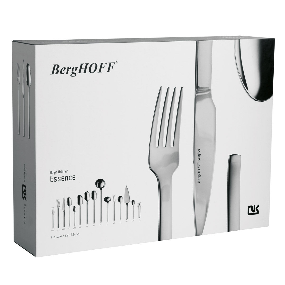 Buy now from NonynanaEssential  Berghoff Essentials Essence Stainless Steel Cutlery Set, 72 Piece BergHOFF