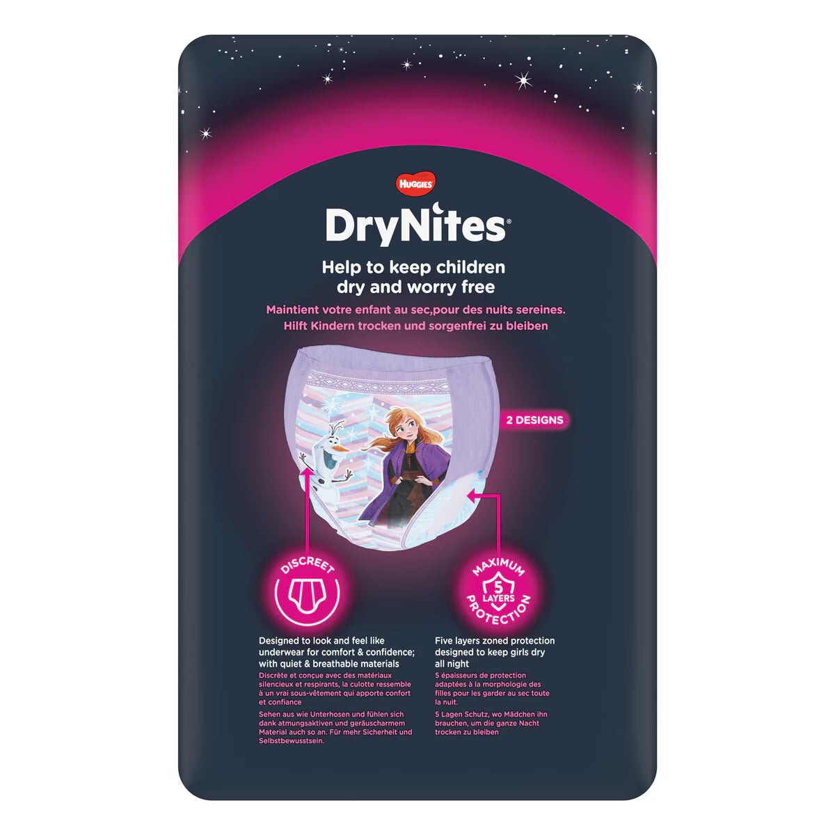 Huggies Drynites Pyjama Pants for Girls Years 4-7, 30 Pack