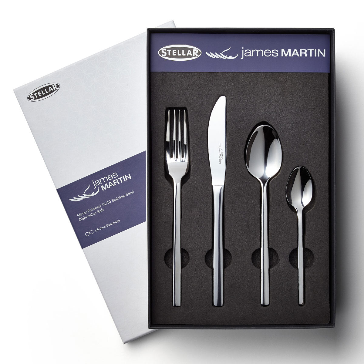 Buy now from NonynanaEssential  Stellar James Martin Stainless Steel Cutlery Set, 64 Piece Stellar