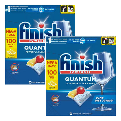 Finish Powerball Quantum Dishwasher Tablets, 2 X 100 Pack - Nonynana