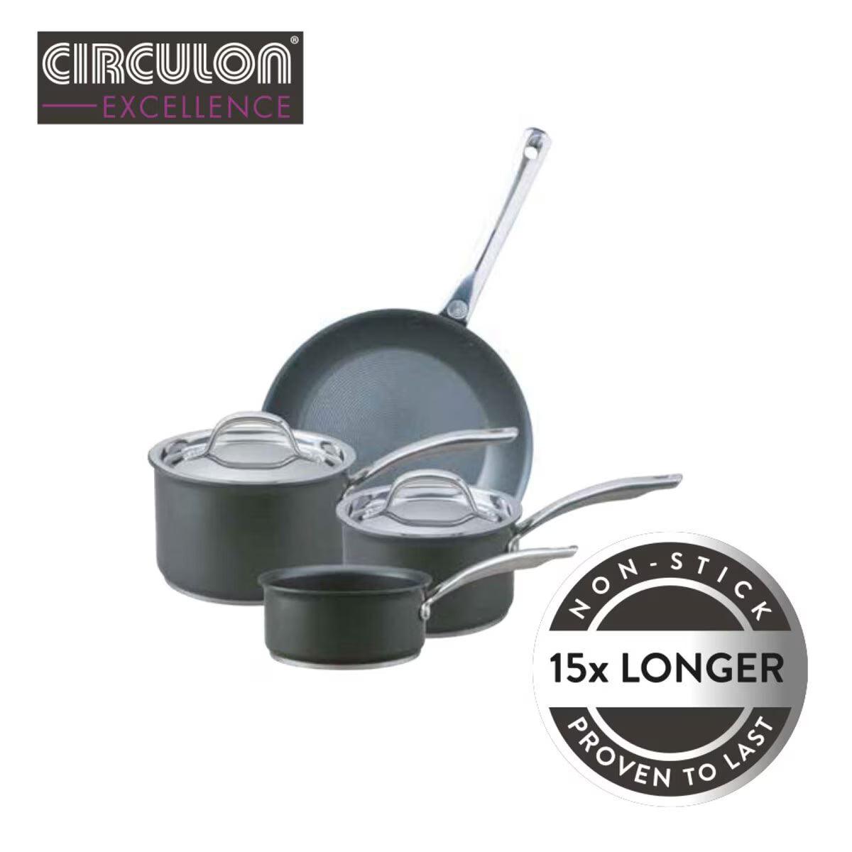 Buy now from NonynanaEssential  Circulon Excellence Cookware Set, 4 Piece Circulon