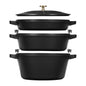 STAUB Stackable 3 Piece Pot Set in 3 Colours