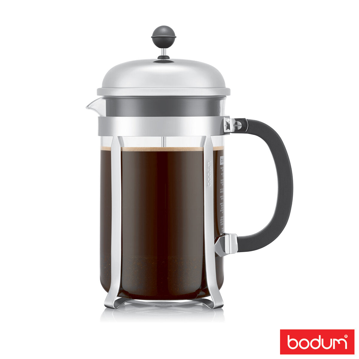 Buy now from NonynanaEssential  Bodum Chambord Cafetiere (12 Cup/1.5L) - Chrome Bodum