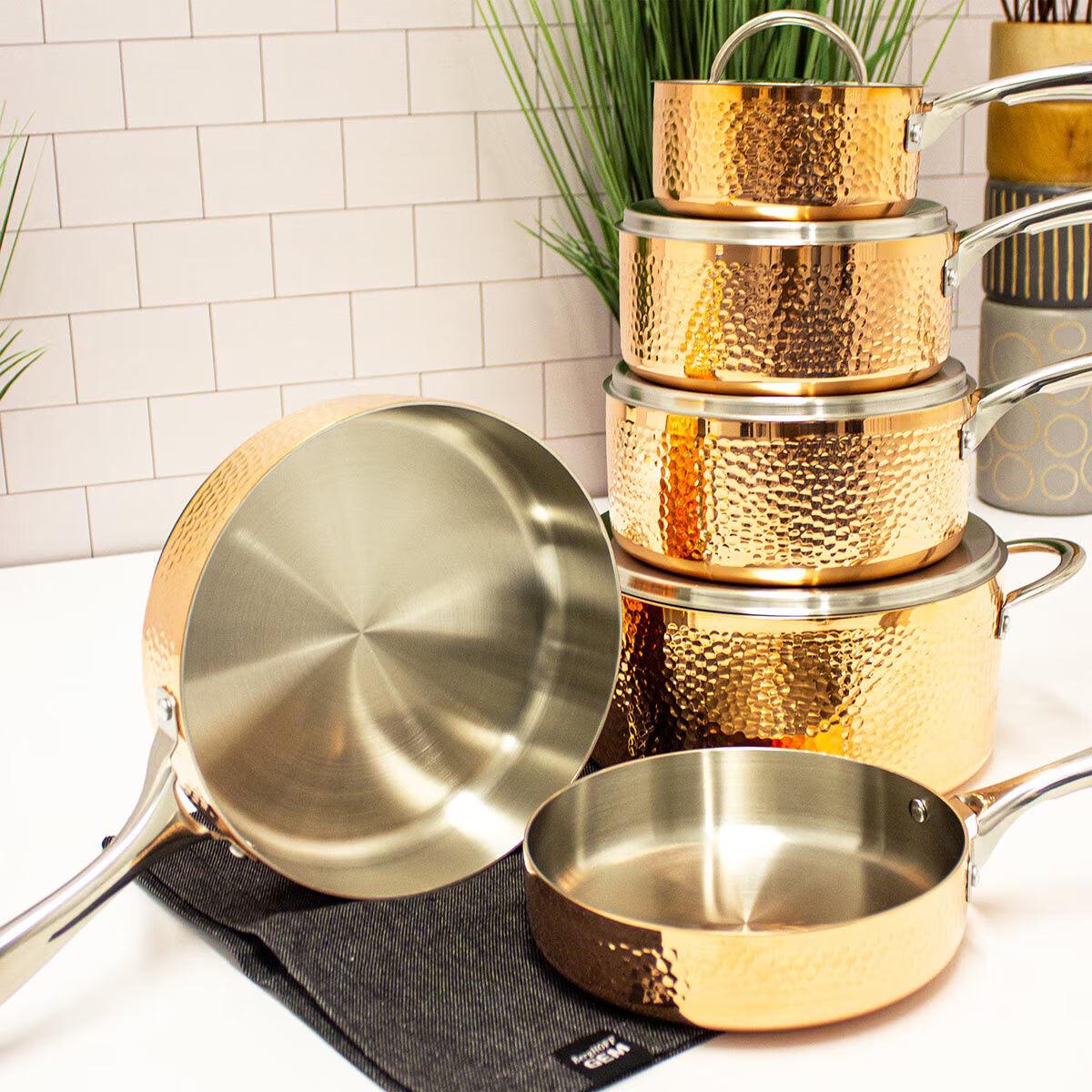 Buy now from NonynanaEssential  Berghoff Vintage Copper Cookware Set, 10 Piece BergHOFF