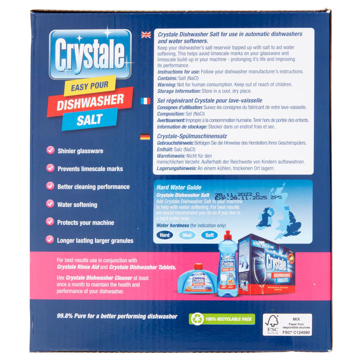 Crystale Dishwasher Salt, 4 X 2Kg - Nonynana