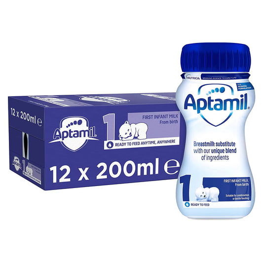 Aptamil Stage 1 Ready to Feed Infant Milk, 12 X 200Ml - Nonynana