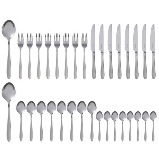 Viners 18/10 Stainless Steel Cutlery Set, 34 Piece - Nonynana