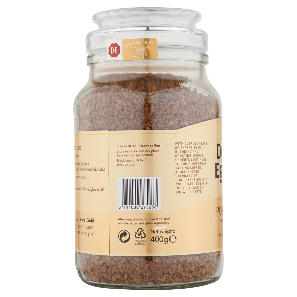 Douwe Egberts Pure Gold Instant Coffee Granules, 400G - Nonynana