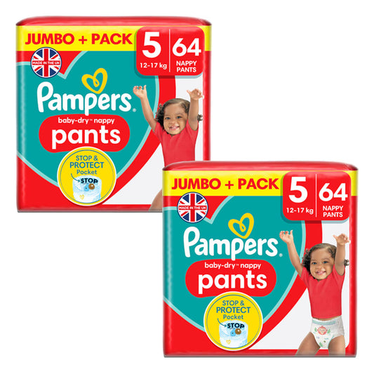 Pampers Baby Dry Pants Size 5, 2 X 64 Pack - Nonynana