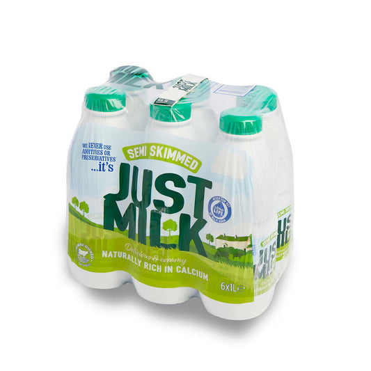 Candia Just Milk UHT Semi-Skimmed Milk, 6 X 1L - Nonynana