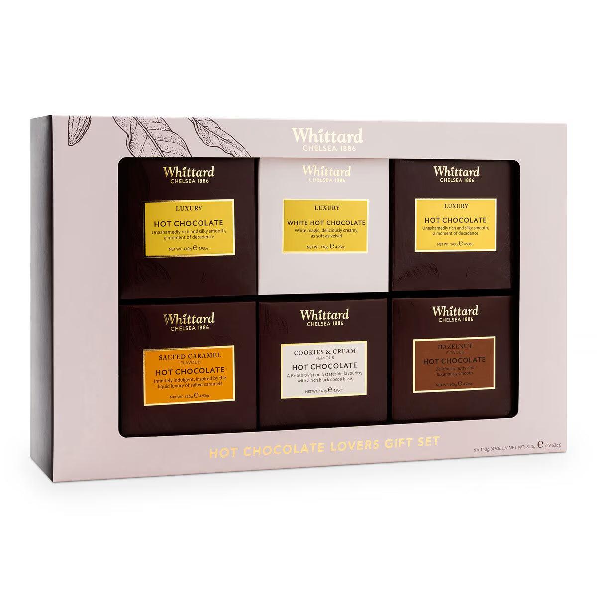 Buy now from NonynanaEssential  Whittard of Chelsea Hot Chocolate Lovers Gift Set, 6 X 140G Whittard of Chelsea