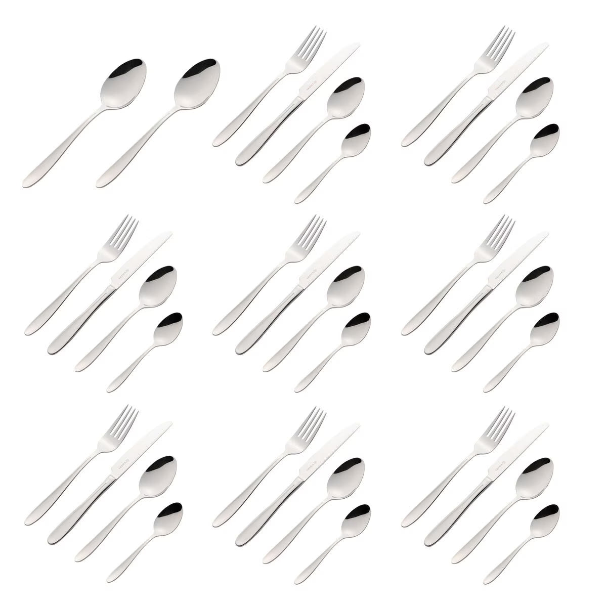 Viners 18/10 Stainless Steel Cutlery Set, 34 Piece - Nonynana