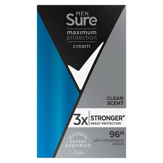 Sure Men Maximum Protection Anti-Perspirant Cream Deodorant, 2 X 45Ml - Nonynana